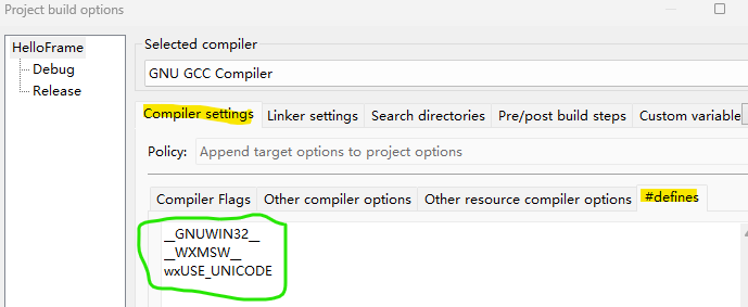 wxWidgets 项目需要的宏定义