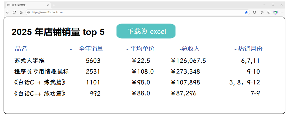导出Excel功能入口示例
